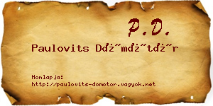 Paulovits Dömötör névjegykártya